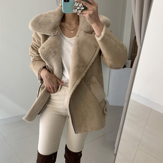 Cozy Oversized Ladies Winter Coat Long Sleeve