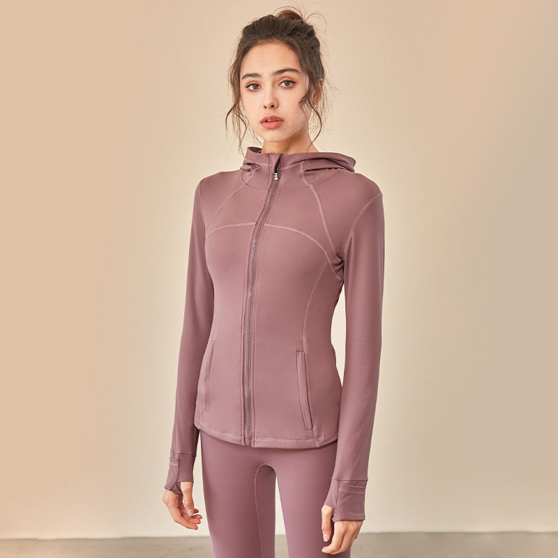 [Outerwear] Women's Athletic Hooded Jacket for Exercise Wear