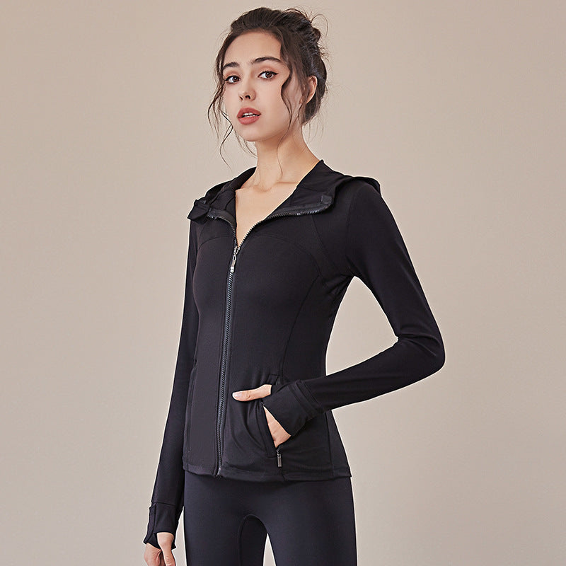 [Outerwear] Women's Athletic Hooded Jacket for Exercise Wear