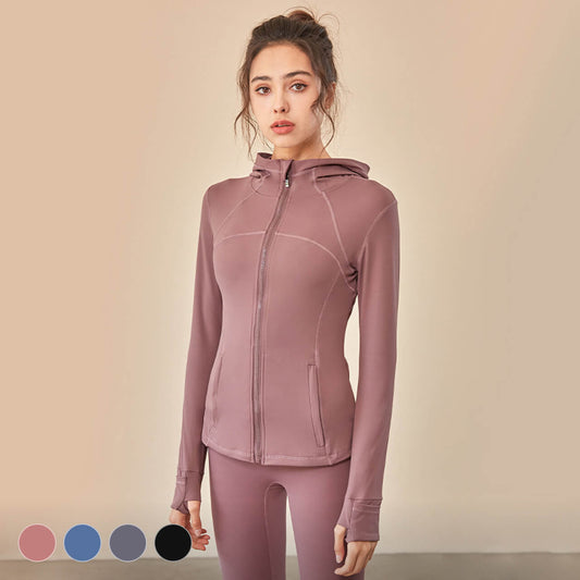 [Outerwear] Women's Athletic Hooded Jacket for Exercise Wear